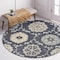 Homeroots 7 ft. Round Gray Floral Trellis Area Rug 396280 - alternate 2